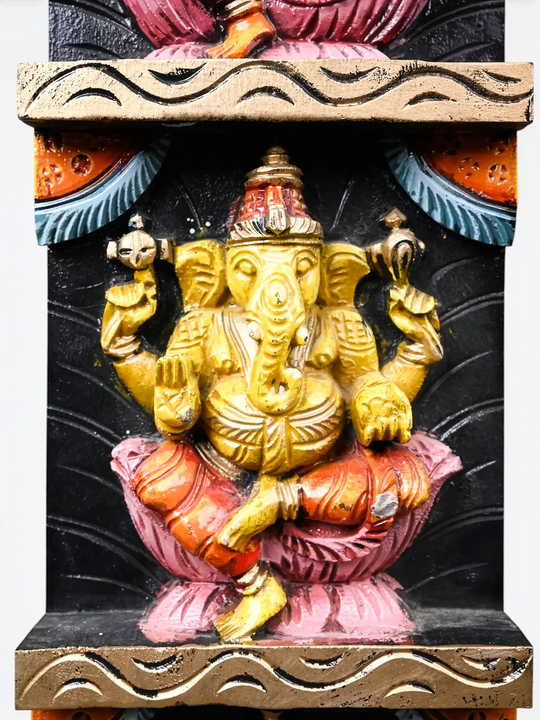 Premium Wooden Pooja Room Wall Decor Panel Set