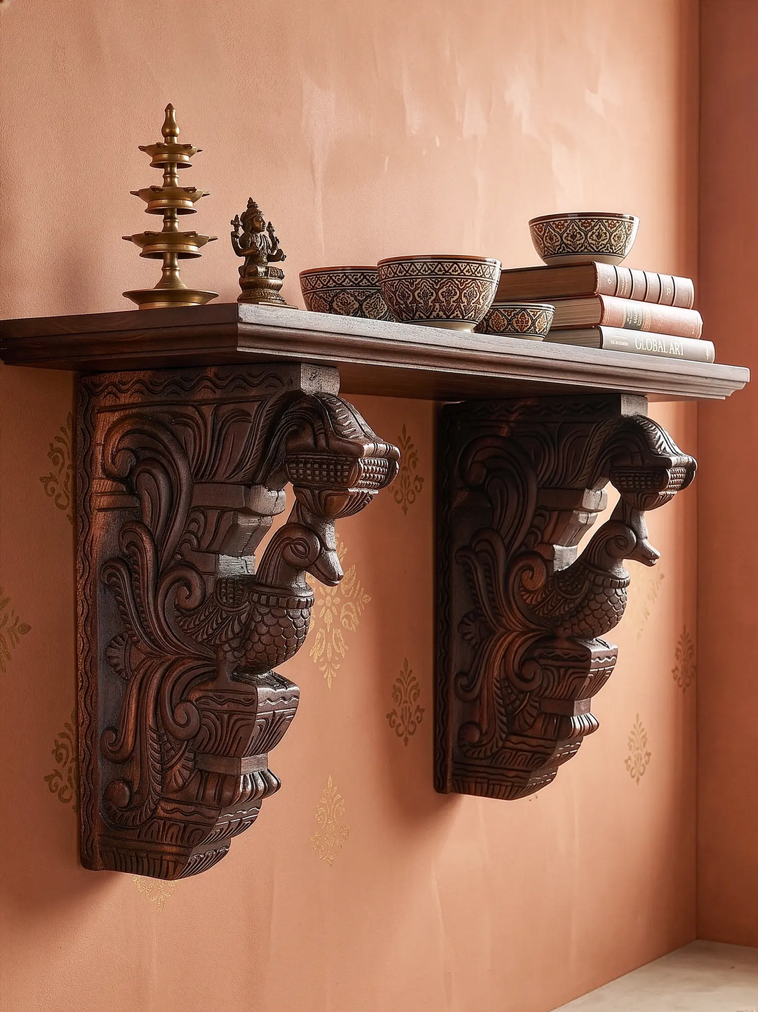 Luxury carved wooden brackets for wall and shelf support