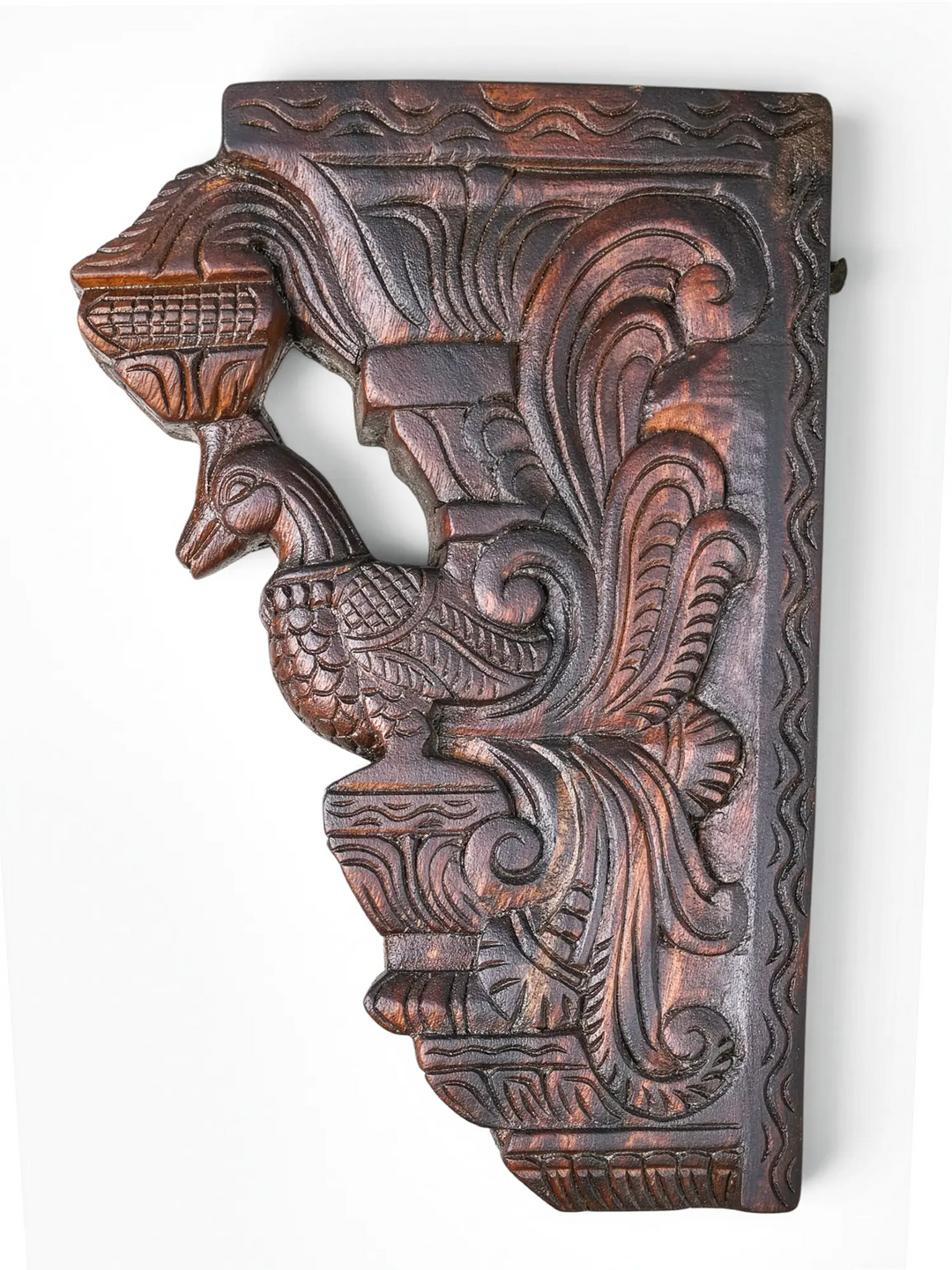 Antique finish wooden Hamsa corbels for home decoration