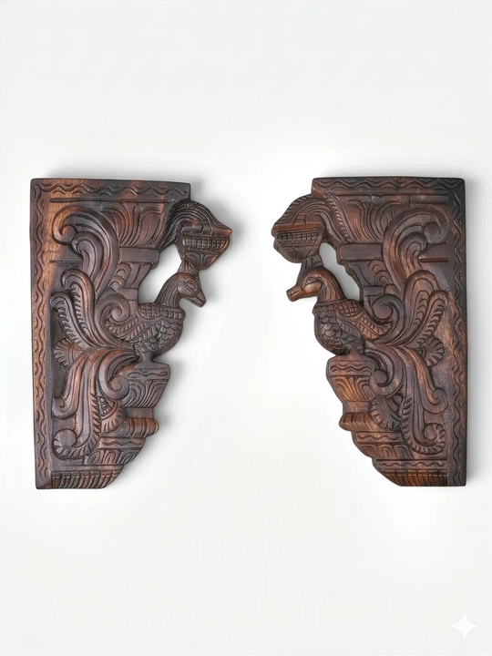 Decorative Hamsa Wall Mount Brackets -Wooden Artisan Craft 18"