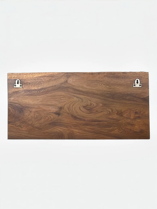 Reclining Ganesha Wooden Panel - Handcrafted Wall Decor 24''