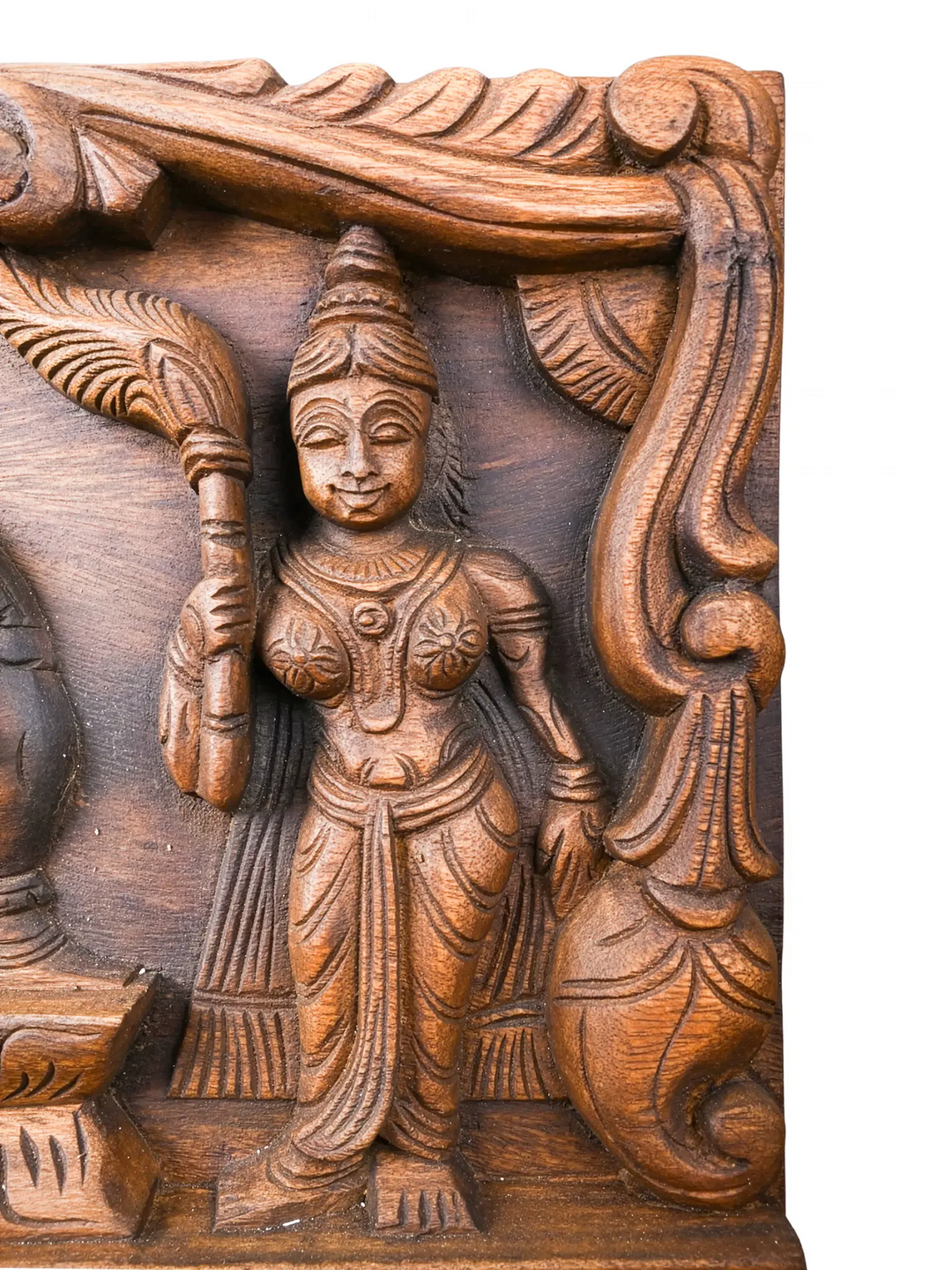 Reclining Ganesha Wooden Panel - Handcrafted Wall Decor 24''