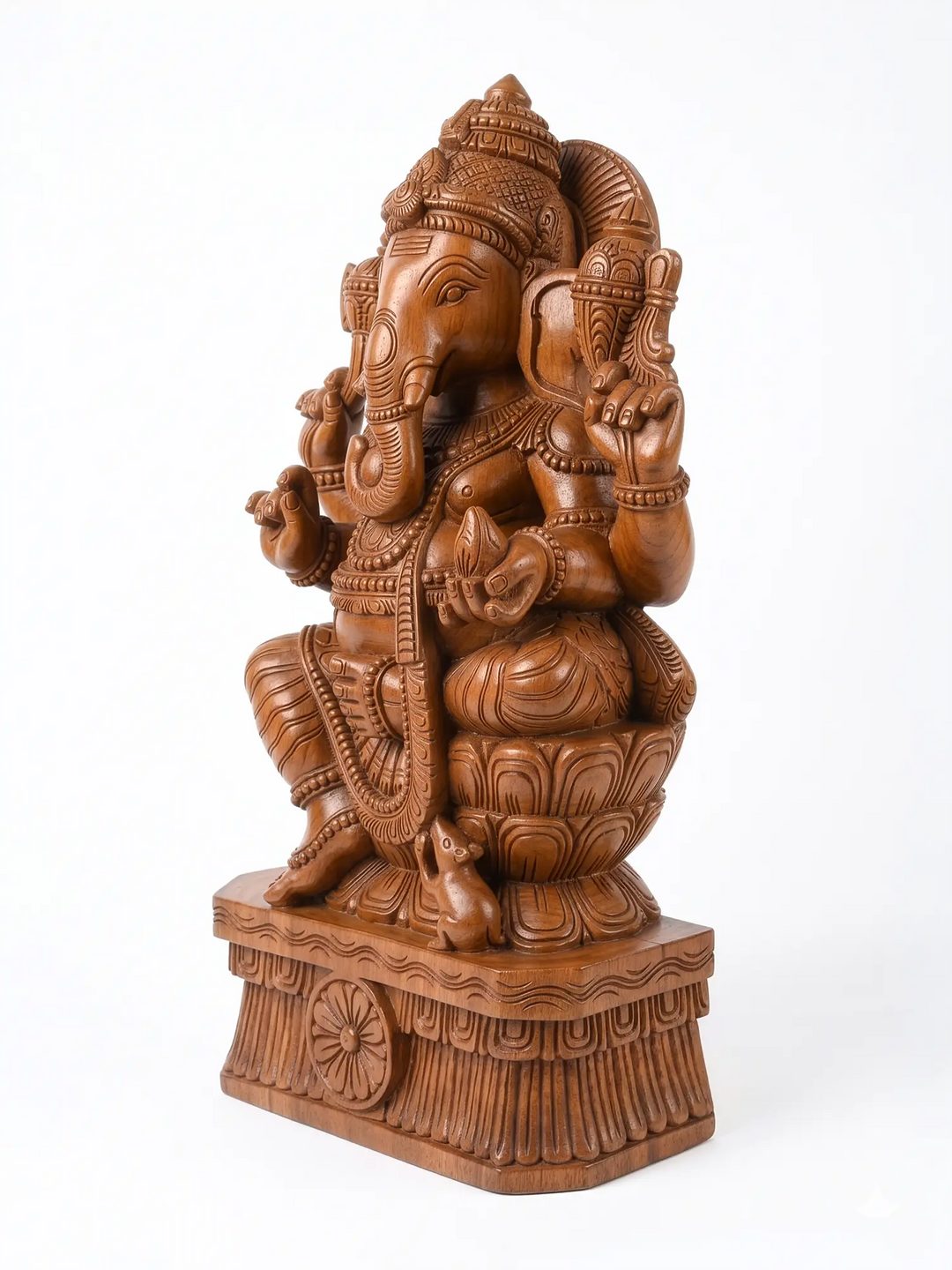 Premium Wooden Ganesh Idol for Office and Meditation Space