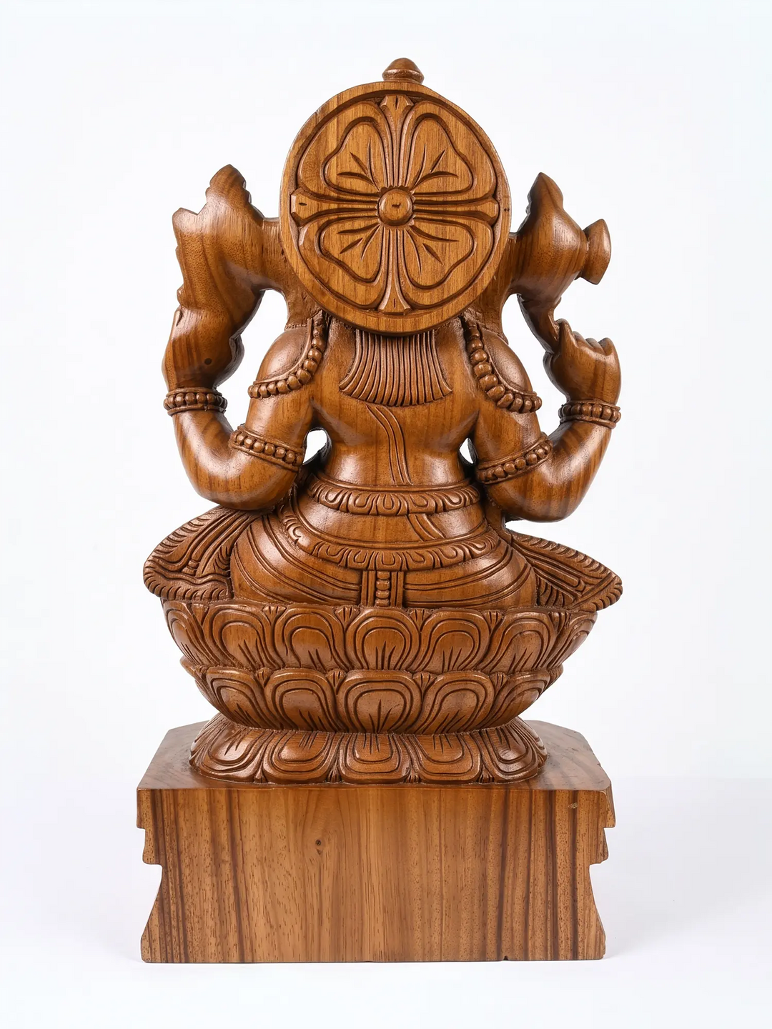 Wooden Lord Ganesh Idol for Hindu Temple and Home Decor