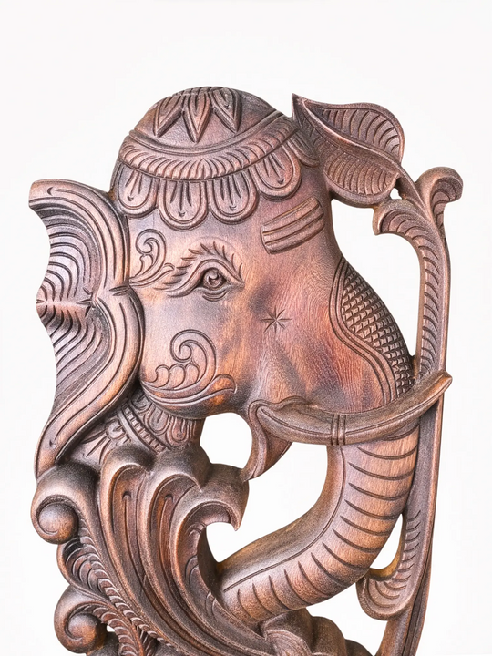 Elegant wooden elephant wall hanging pair showcasing for traditional homes, offices and luxury interior décor.