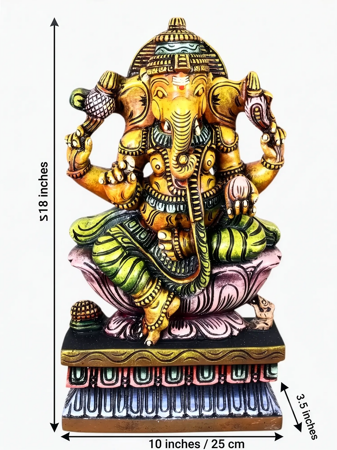 HandCarved Ganesh Wooden Statue