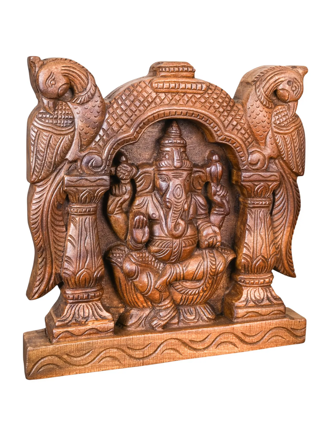 Decorative wooden Ganesha wall bracket for spiritual interiors