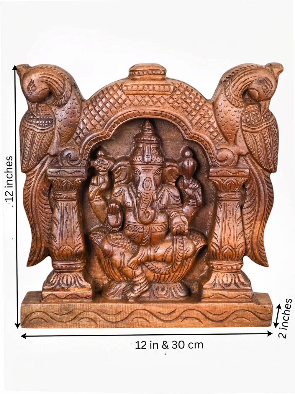Handmade wooden Ganesh wall mount for home décor
