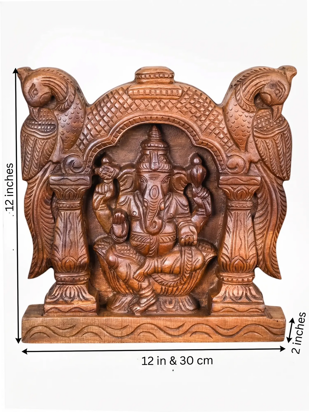 Handmade wooden Ganesh wall mount for home décor