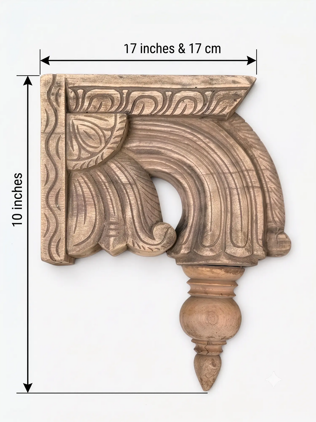 Wooden architectural corbel pair inspired by temple carvings