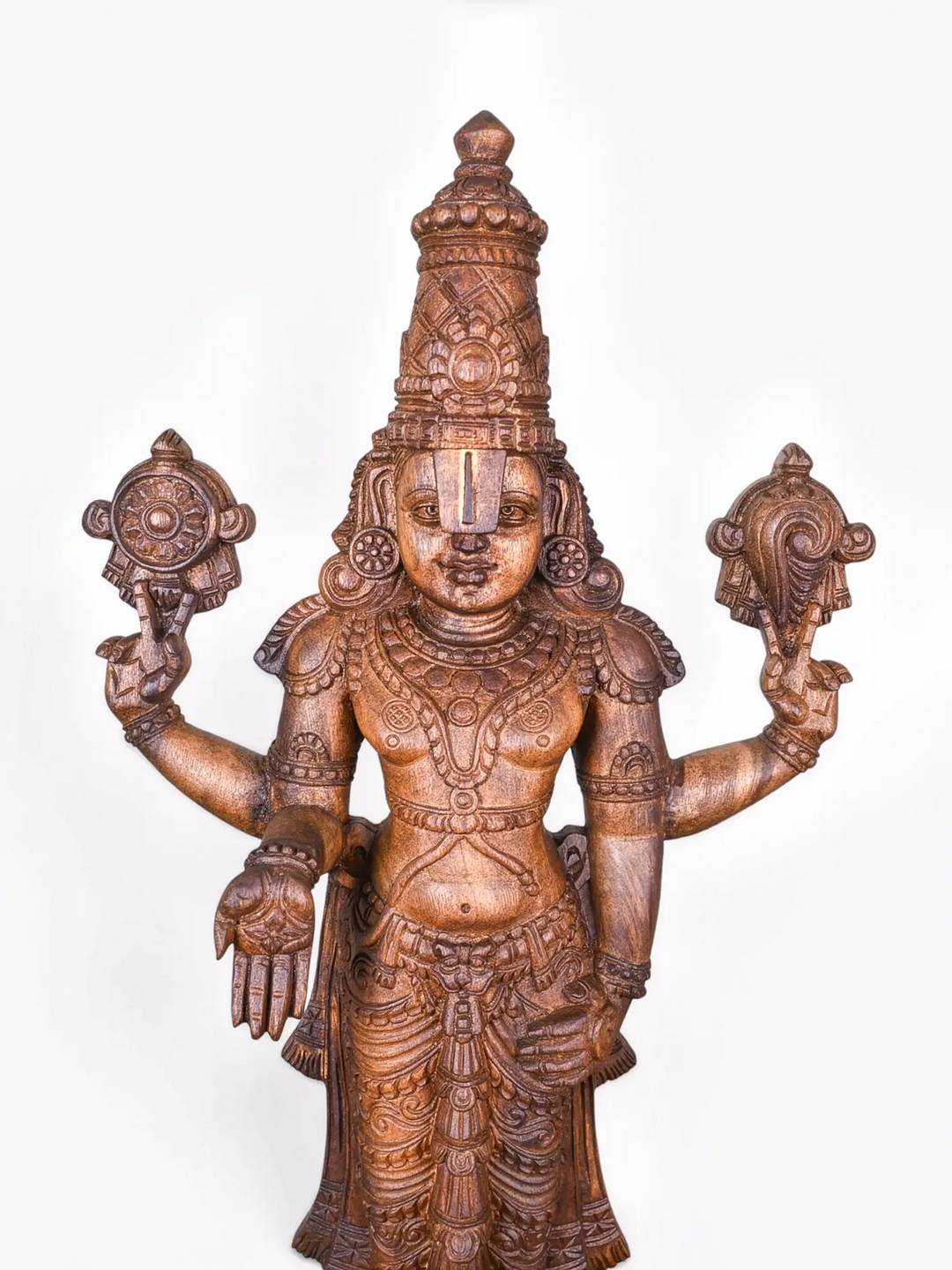 Wooden Vishnu statue carved from premium quality wood