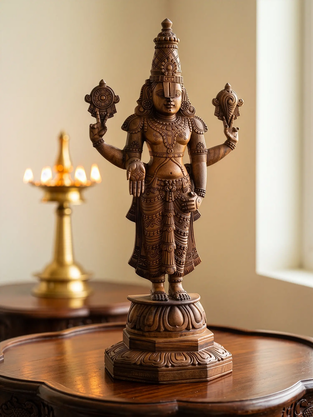 Premium handcrafted Wooden Hindu God statue