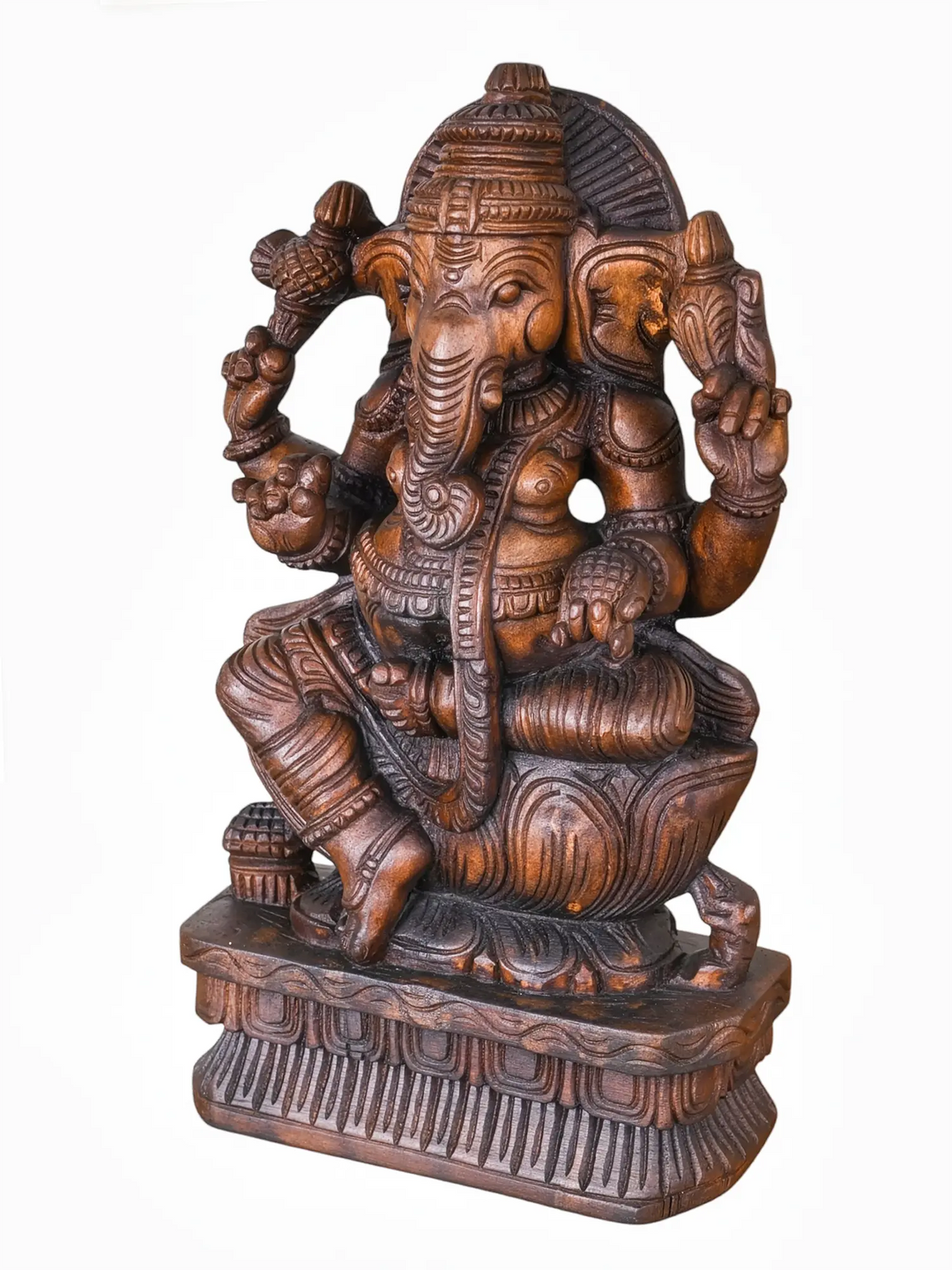Traditional wooden Ganesha idol for spiritual home interiors
