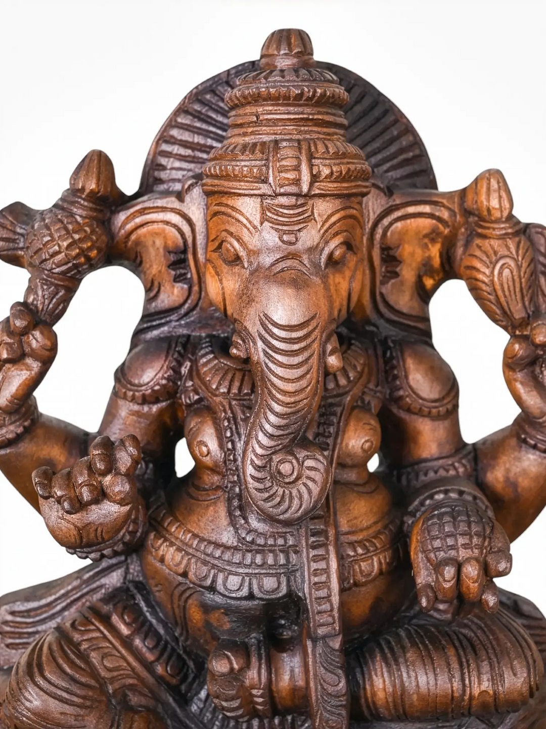 Wooden Ganpati sculpture for pooja room and office decor