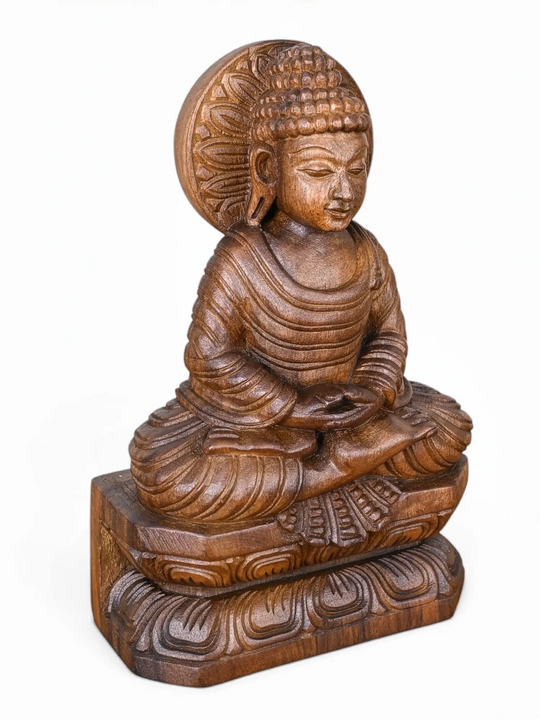 Luxury handcrafted wooden Buddha sculpture for living room