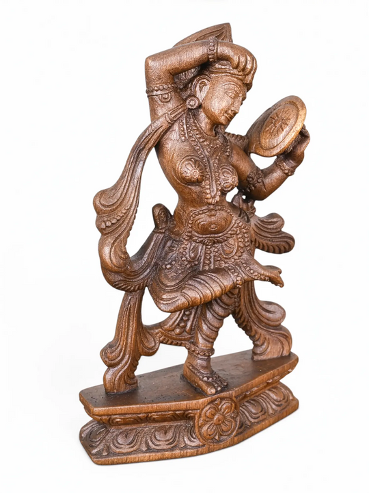 Premium handcrafted wooden decorative dancer statue for interiors.