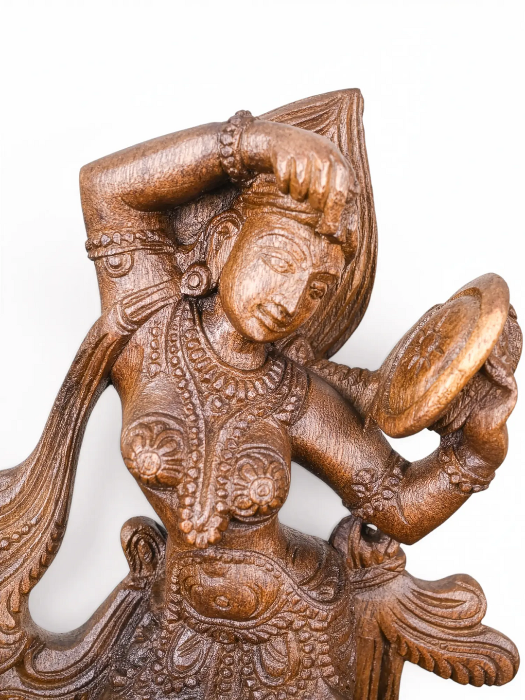 Heritage wooden Apsara sculpture for hotels and luxury villas.