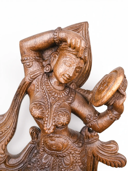 Heritage wooden Apsara sculpture for hotels and luxury villas.