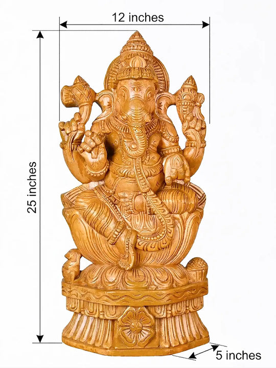 Traditional Vinayagar wooden idol for pooja room