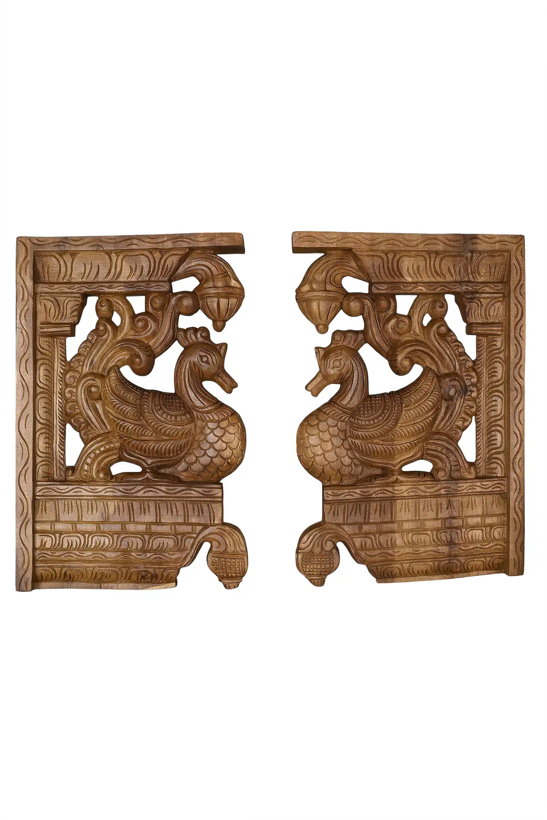Hand carved Hamsa wooden architectural corbels