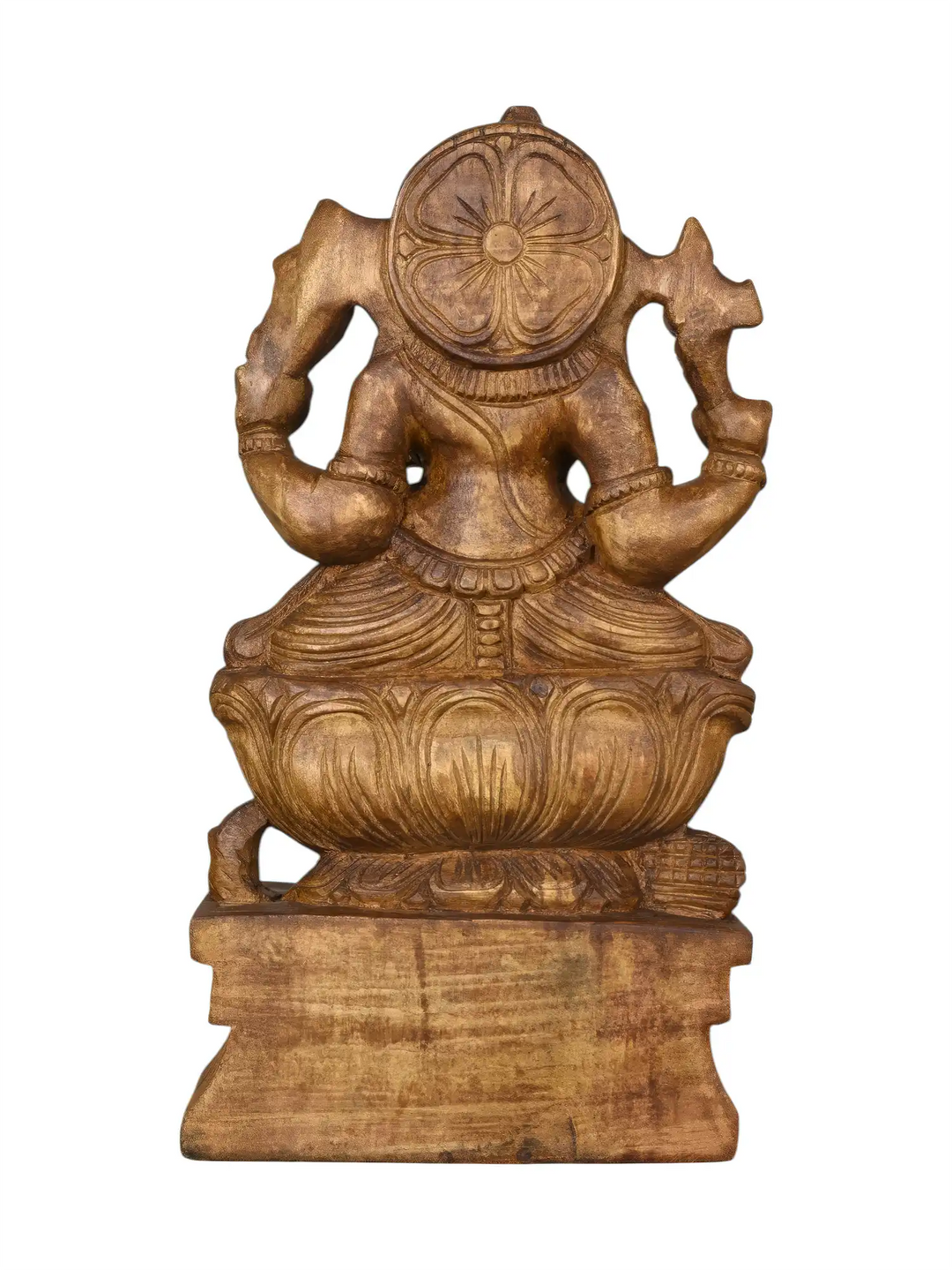 Detailed Ganapathi Moorthi wooden sculpture
