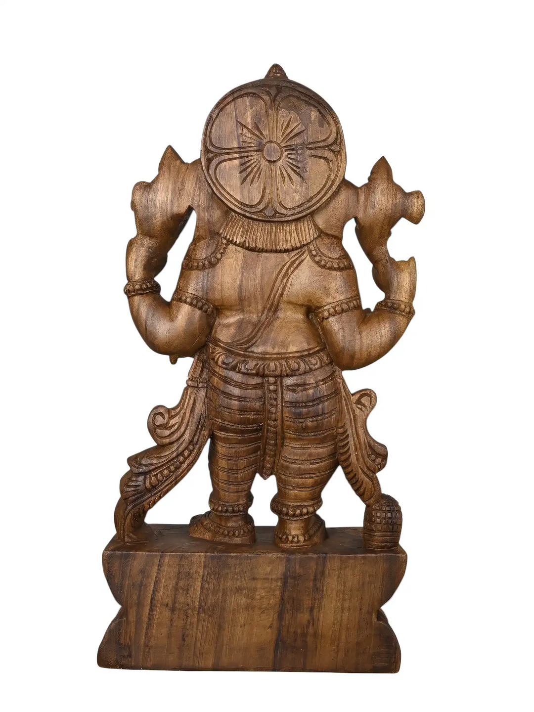 Traditional carved wooden Ganesha idol for spiritual decoration