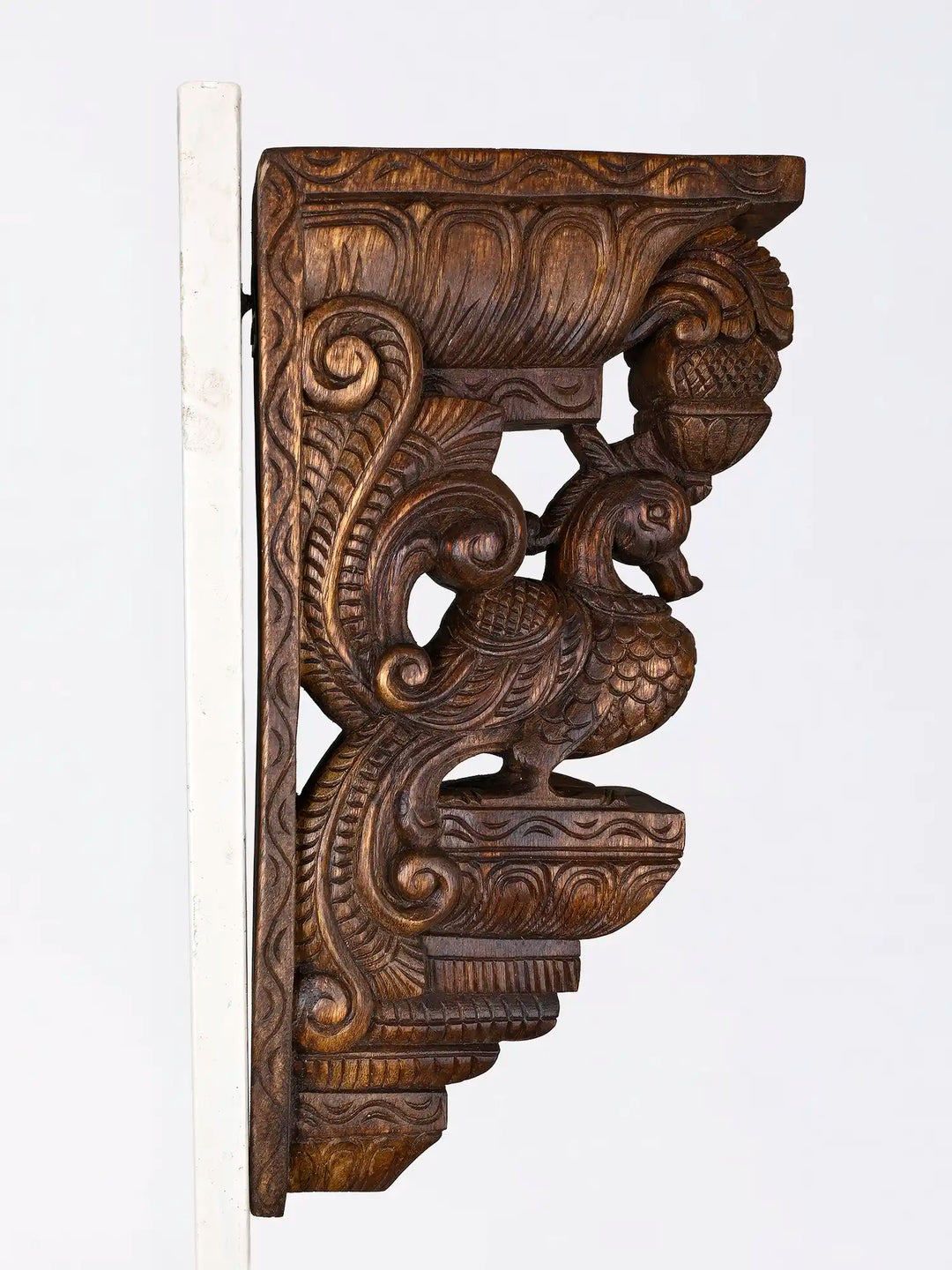 Traditional South Indian wood carved Hamsa corbel