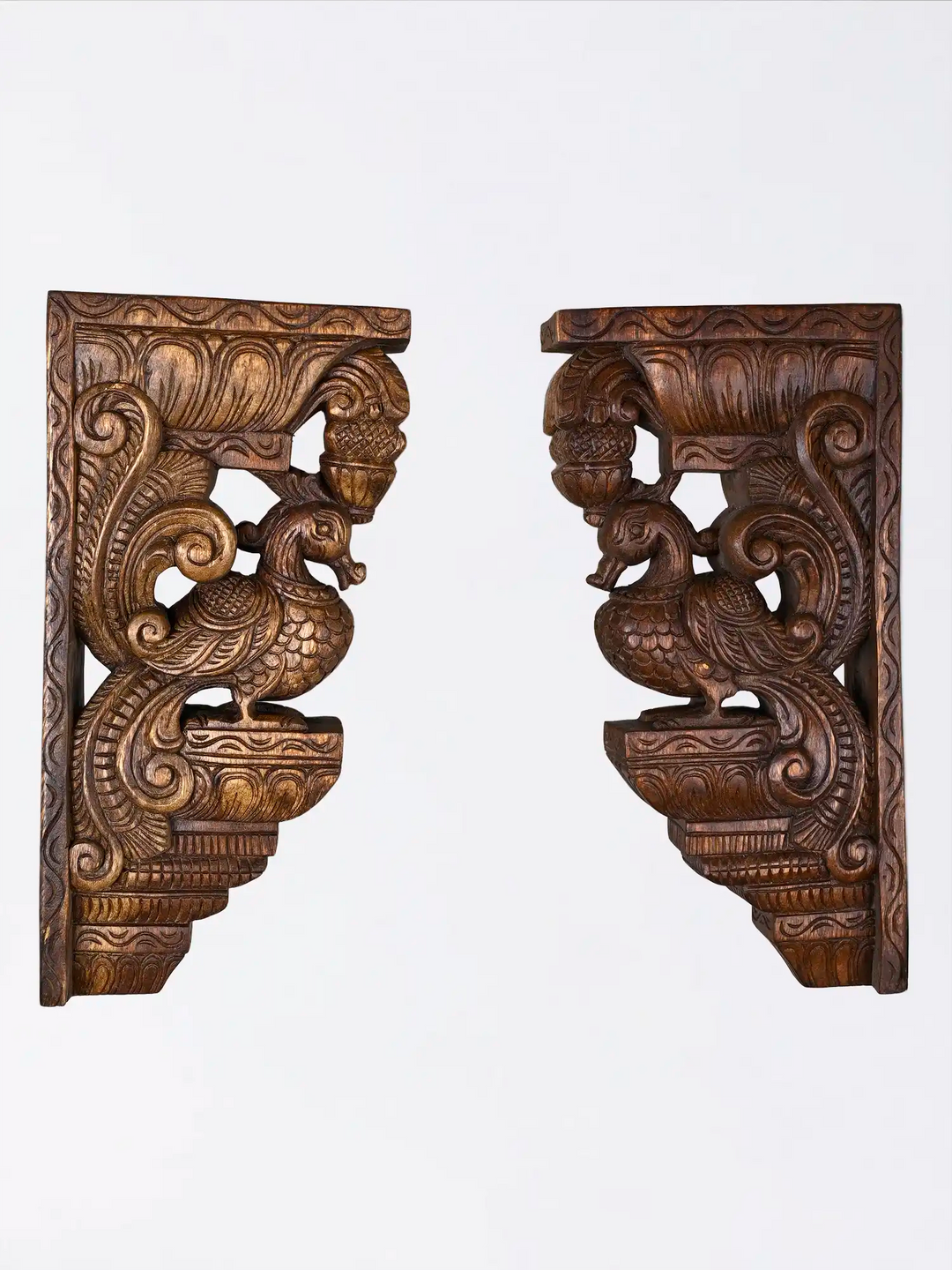 Hamsa inspired wooden corbel for heritage interiors
