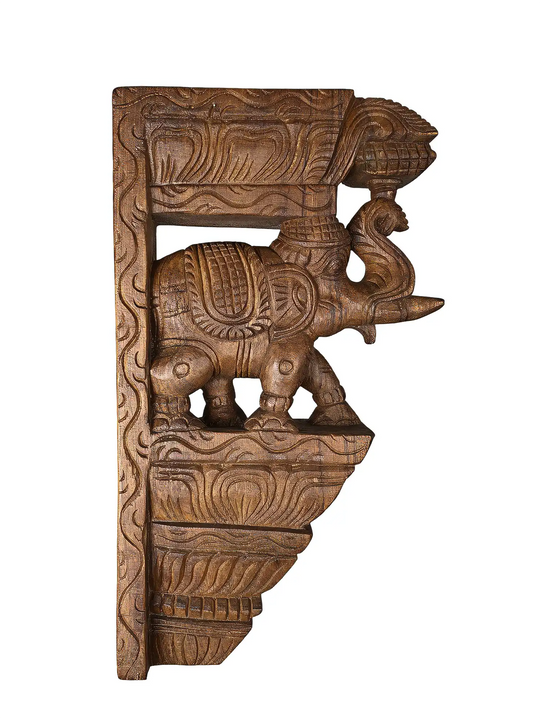 Indian Temple Style Elephant Corbels for Wooden Architecture 18"