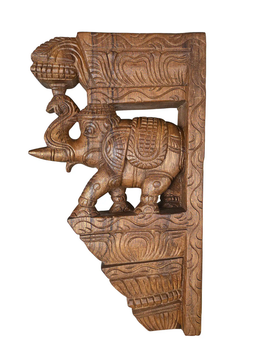 Indian Temple Style Elephant Corbels for Wooden Architecture 18"