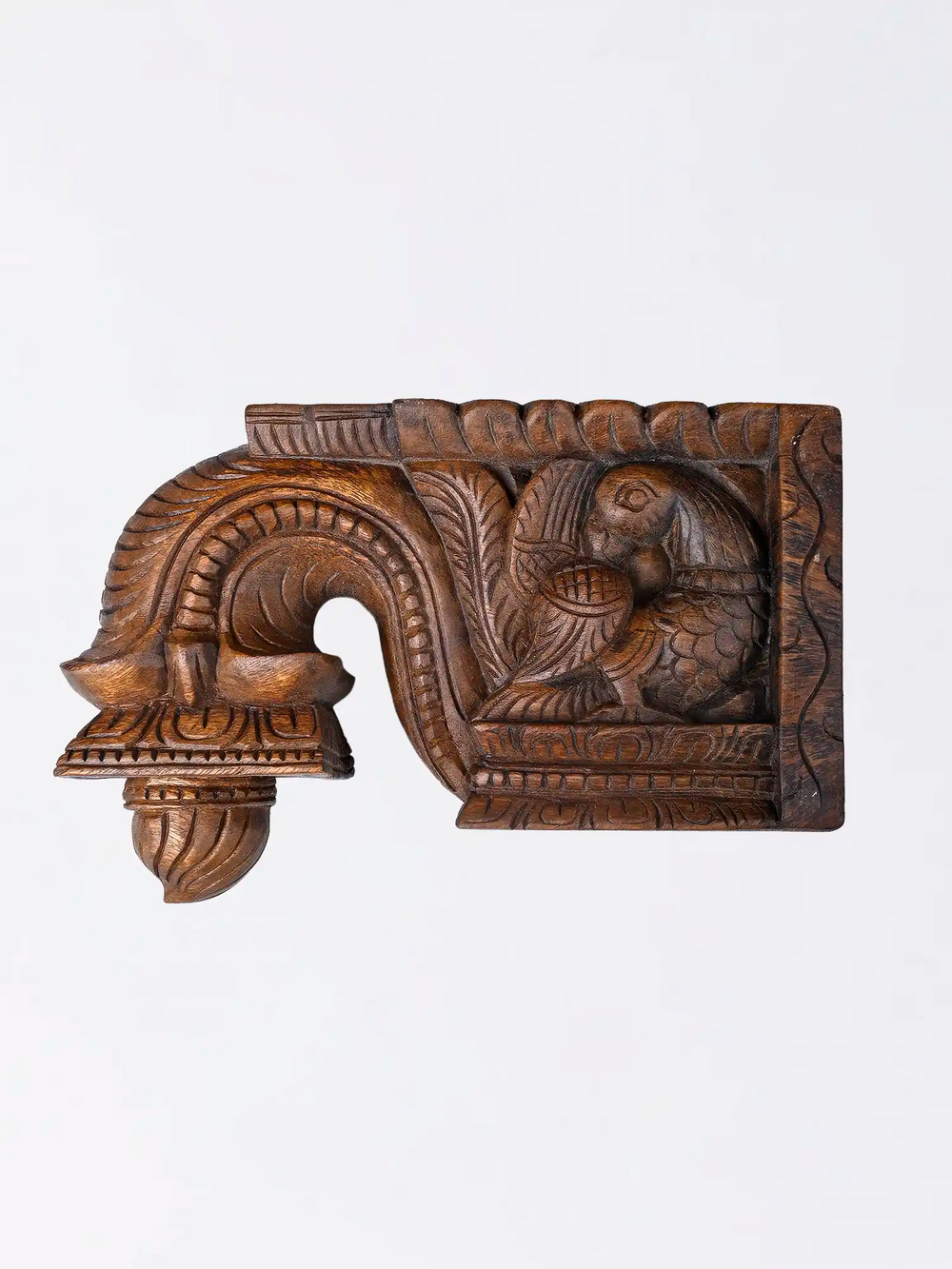 Handcrafted wooden beam corbel with traditional detailing
