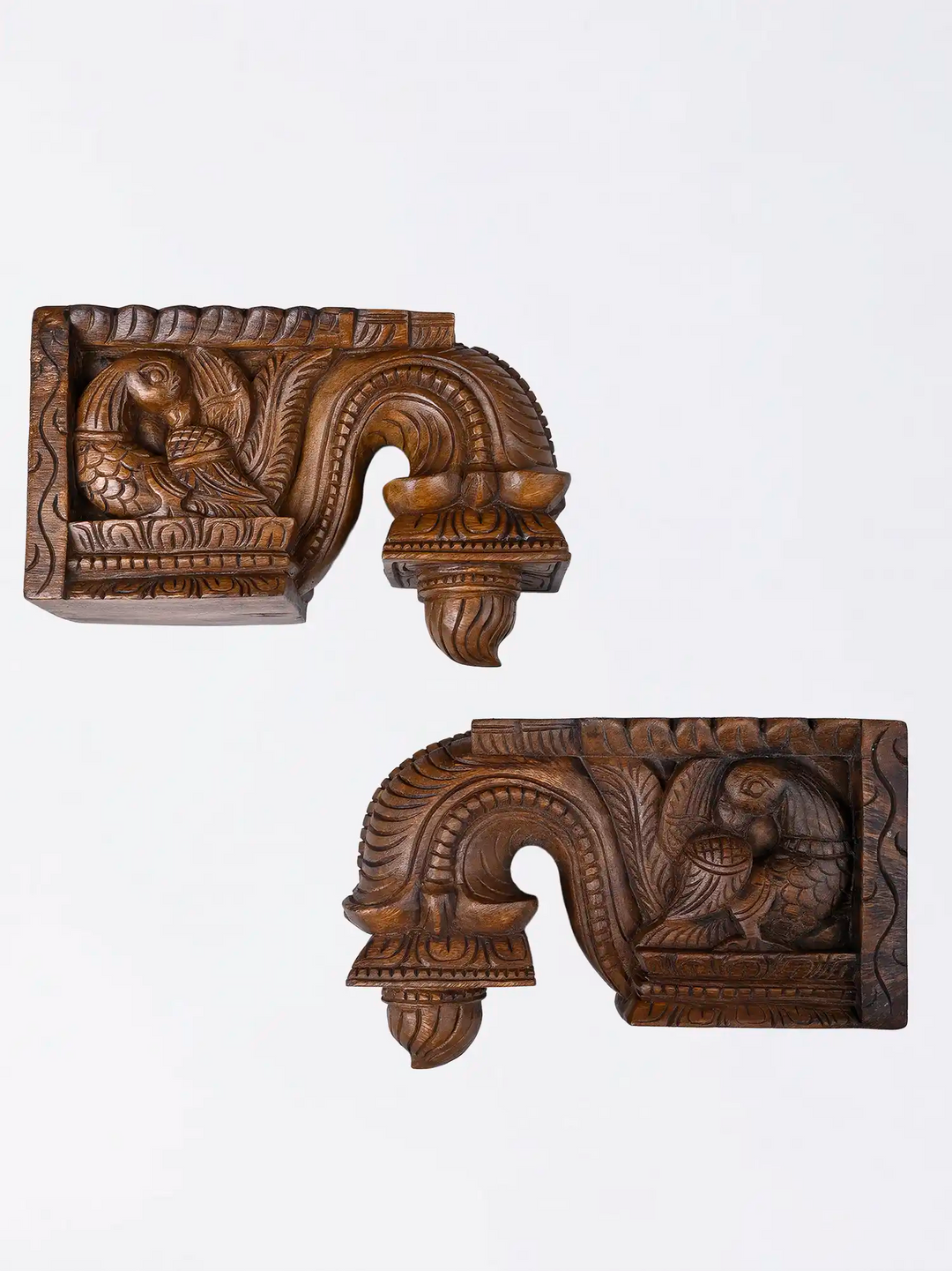 Carved wooden Bodhil bracket for traditional Indian interiors