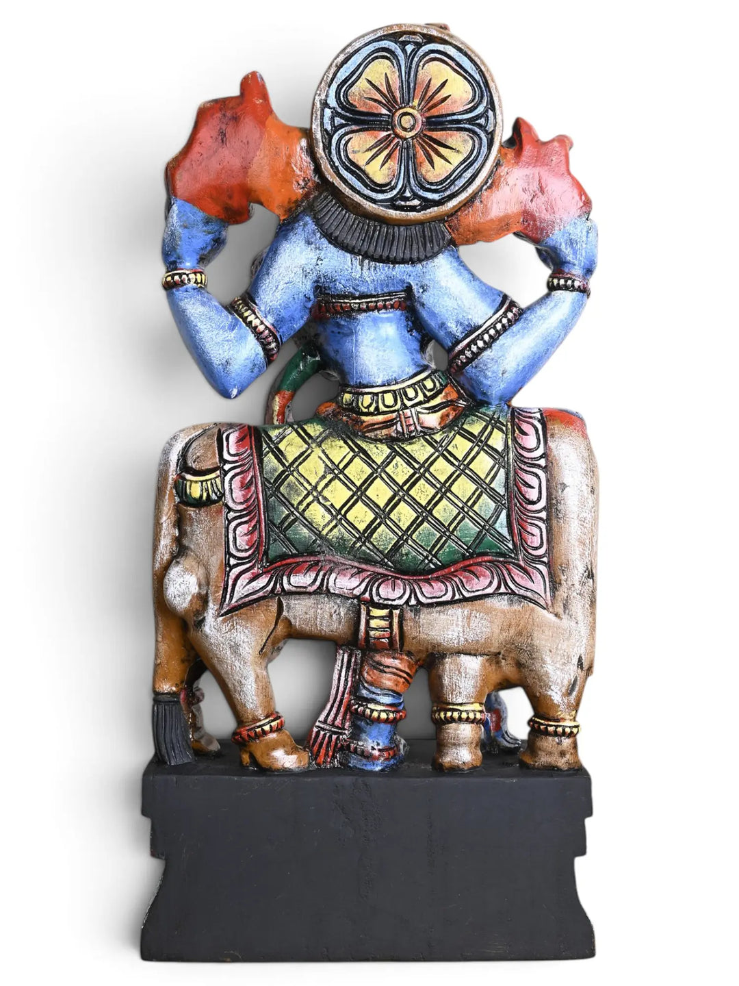Multicoloured Krishna Wooden Sculpture – Indian Traditional Decor 24"
