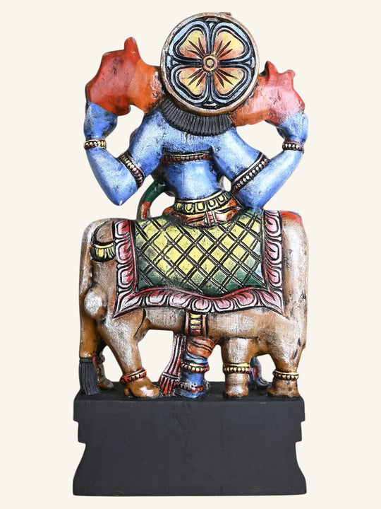 Multicoloured Krishna Wooden Sculpture – Indian Traditional Decor 24"