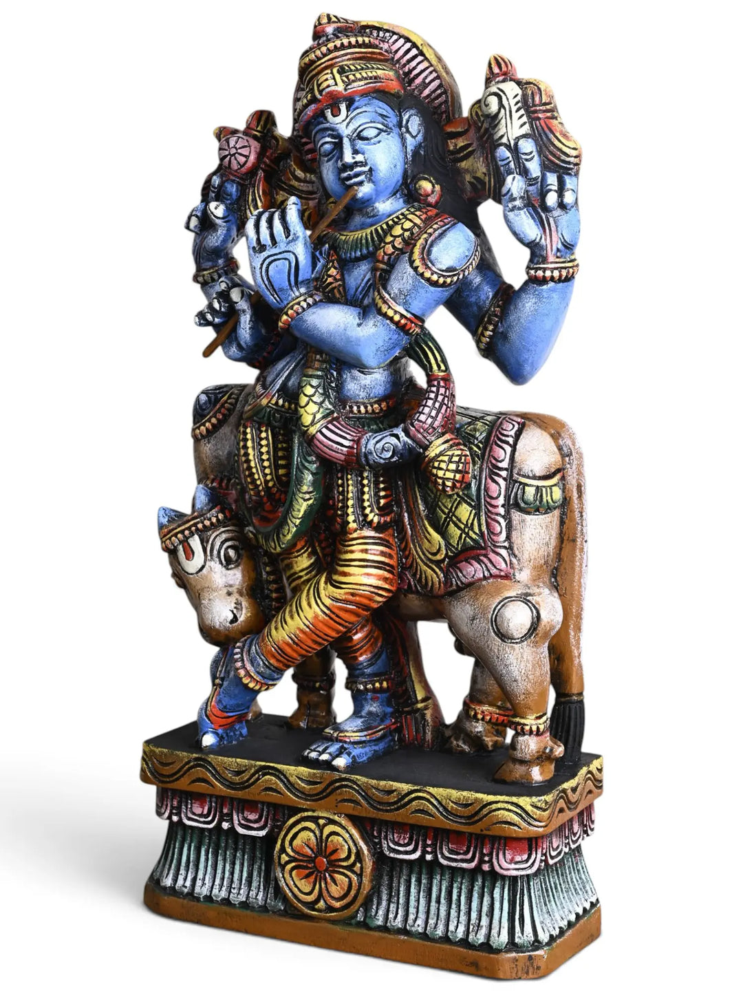 Handmade colourful Krishna statue