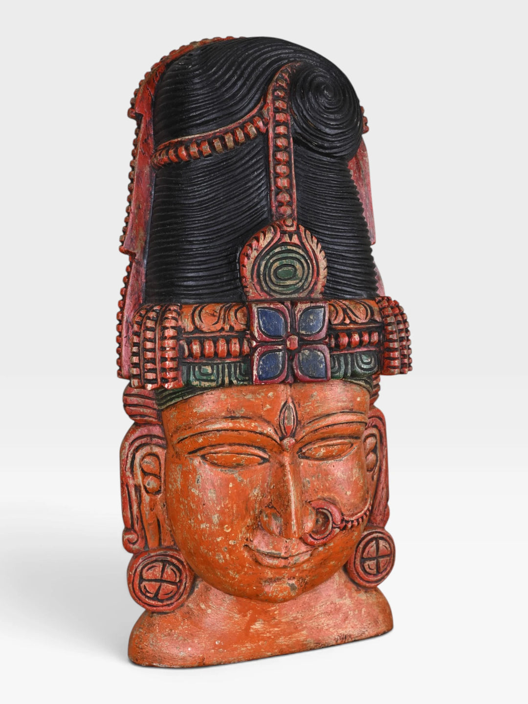 Handmade Goddess Parvathy Wooden Wall Mask