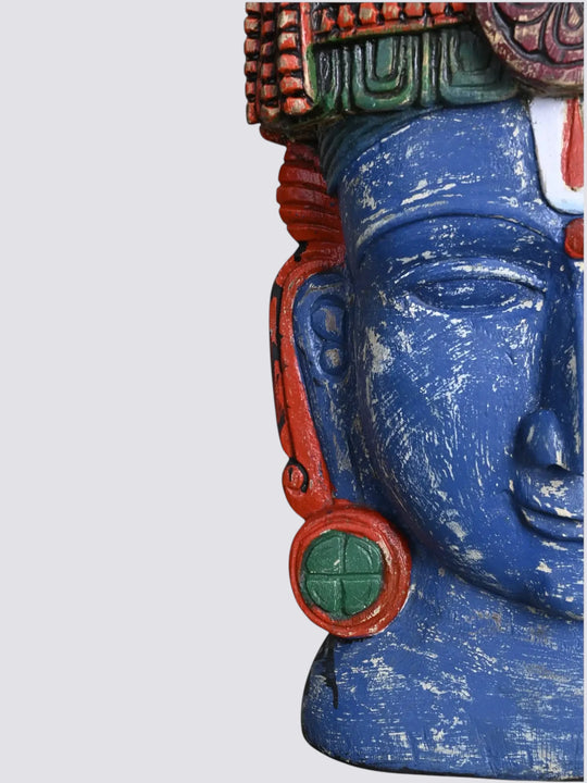 Traditional Multicoloured Vishnu Face Mask