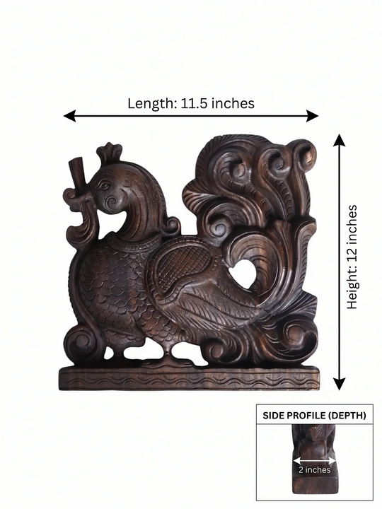 Wooden Hamsa wall brackets Dimension Detailed view