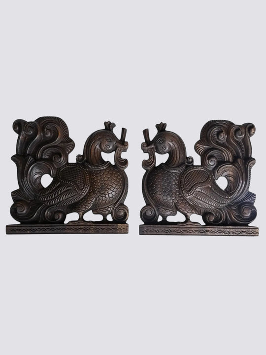 Hand Carved Wooden Hamsa Wall Bracket Corbel