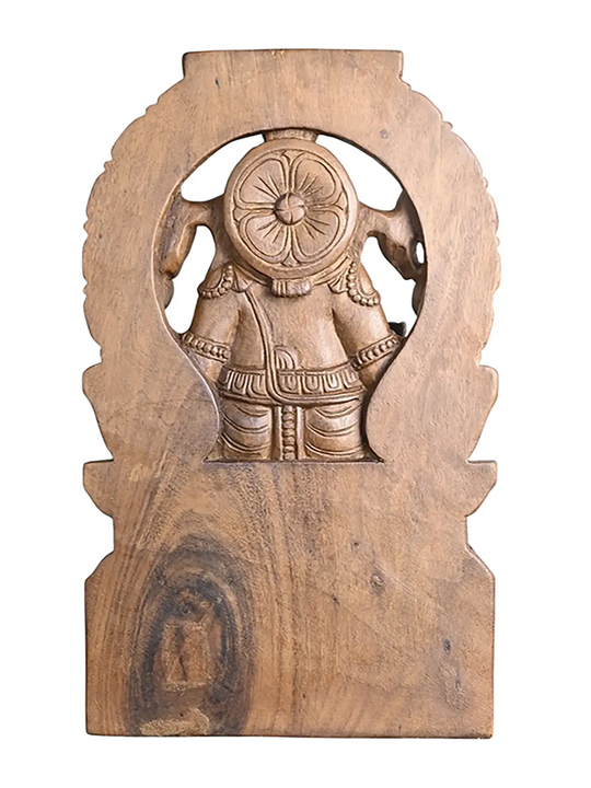 Indian traditional wooden Ganesh deity sculpture