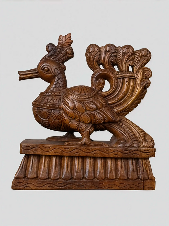 Handcrafted Hamsa bird wooden sculpture for home décor