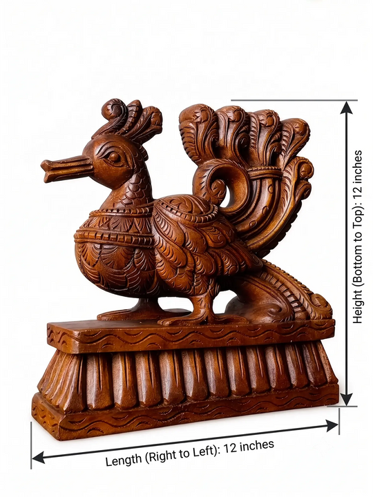 Traditional handmade wooden bird sculpture