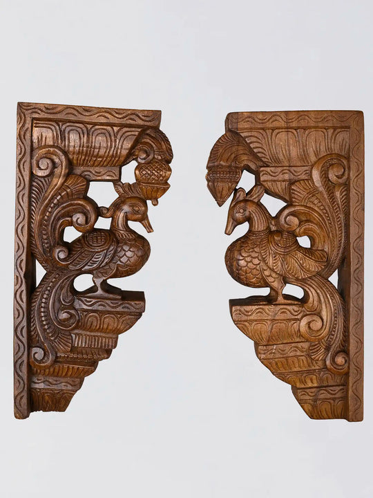 Hand carved Hamsa swan architectural corbel