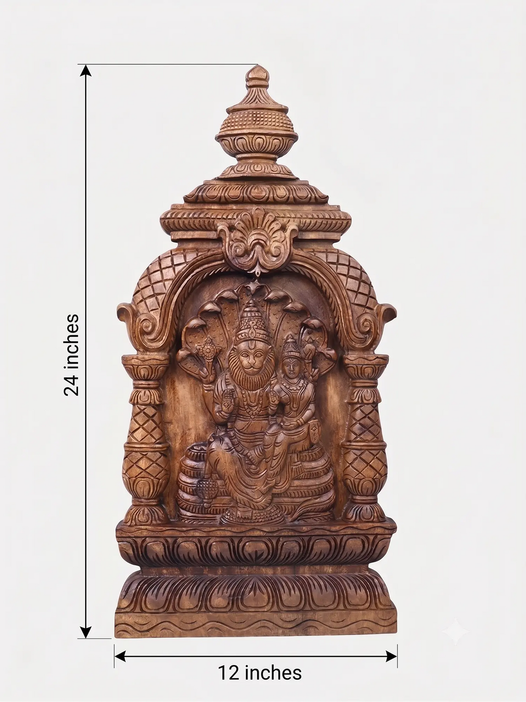 Lord Lakshmi Narasimha wooden wall hanging