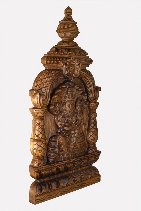 Lord Lakshmi Narasimha wooden wall hanging