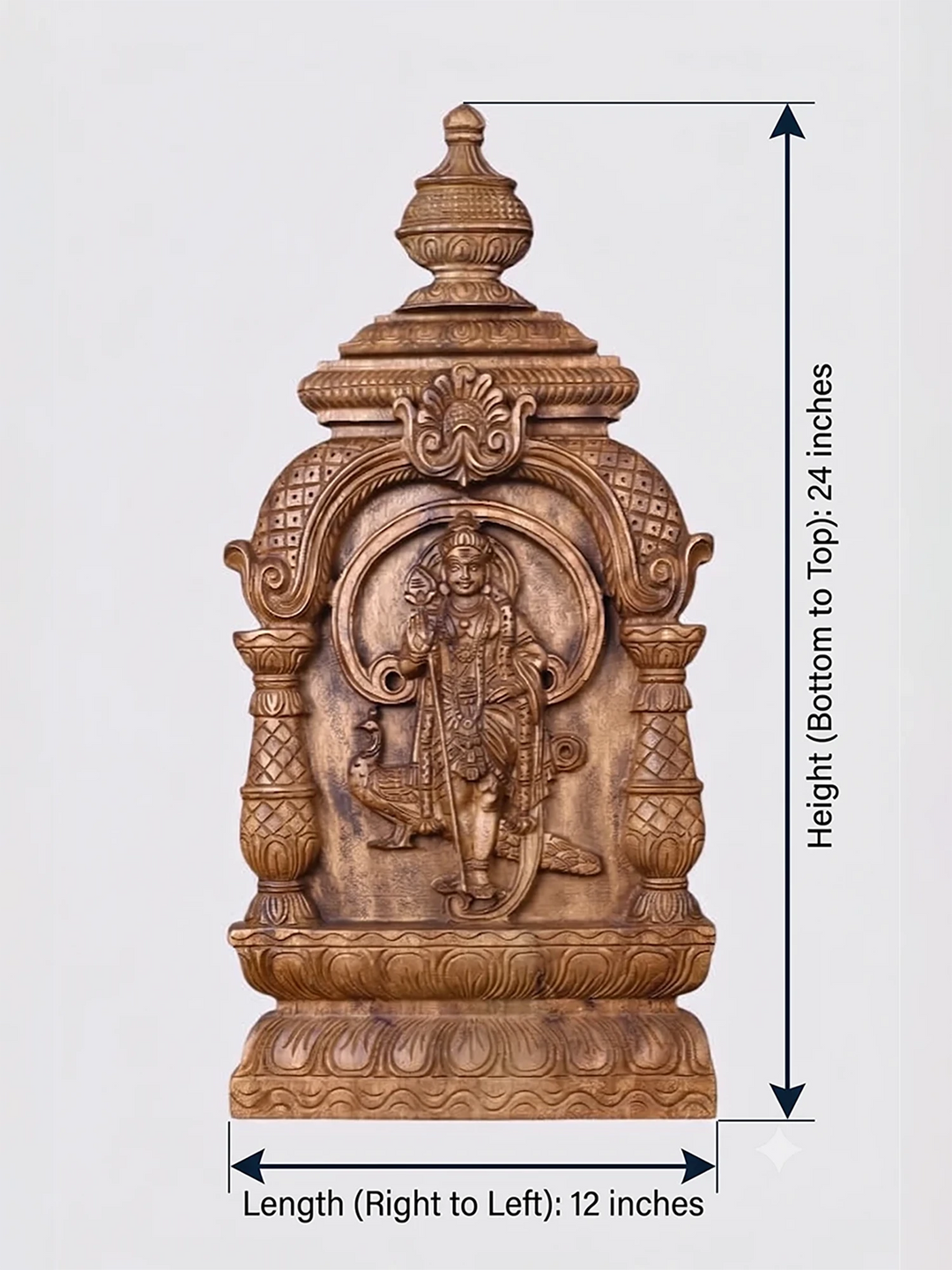 Beautiful depiction of Lord Murugan with His Peacock Vahana