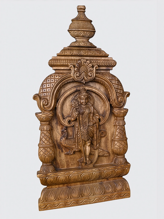 Beautiful depiction of Lord Murugan with His Peacock Vahana