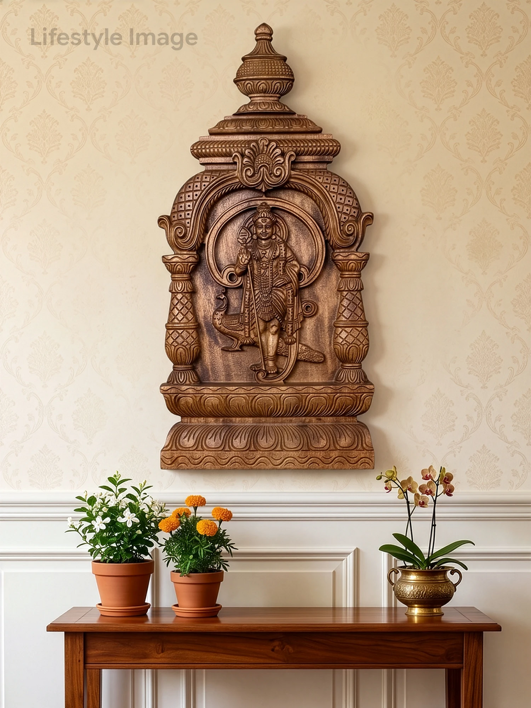 Traditional Murugan and Peacock Vahana Perfect for Pooja Rooms and Spiritual Spaces