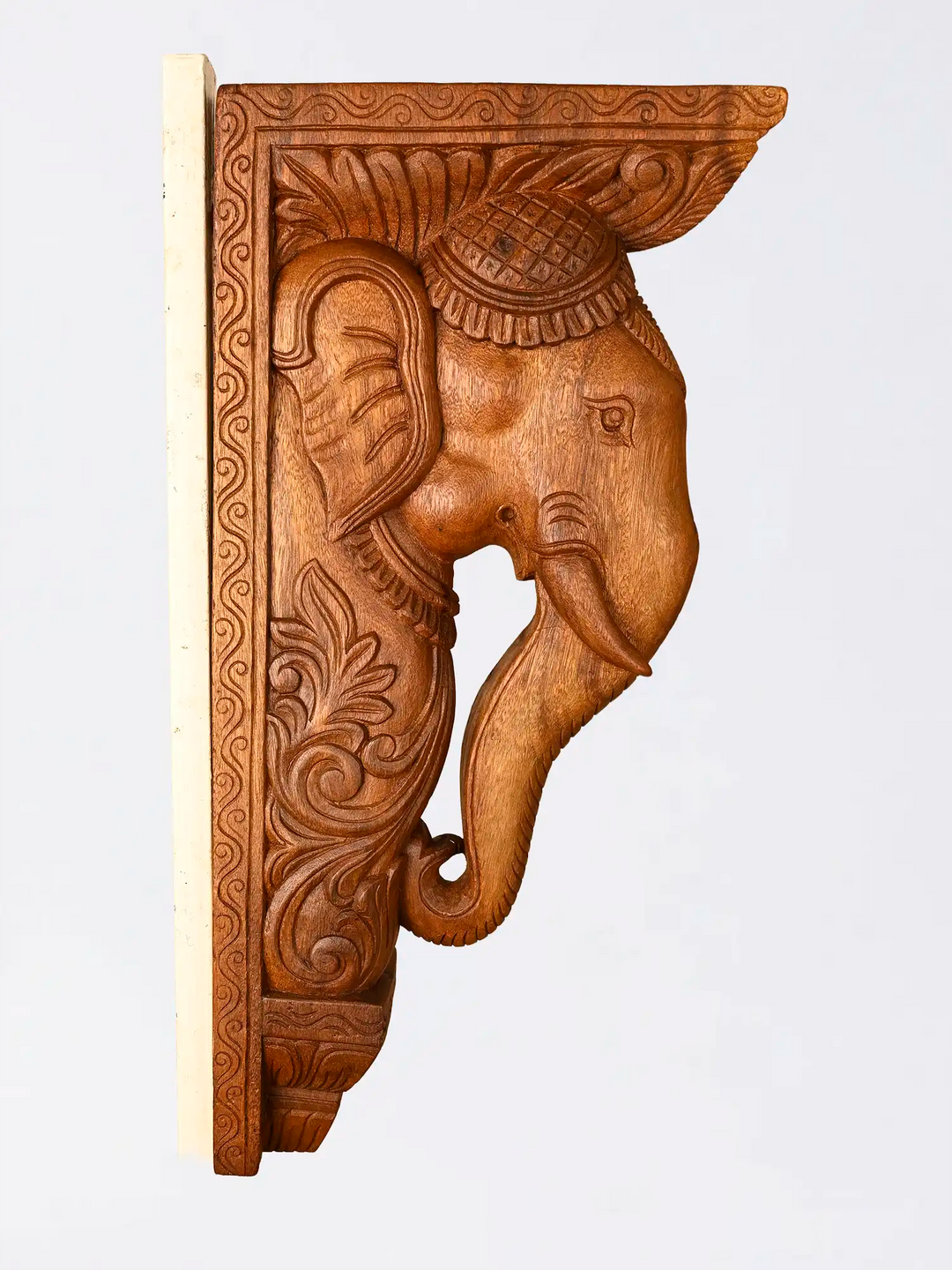 Wooden elephant wall brackets for traditional interiors