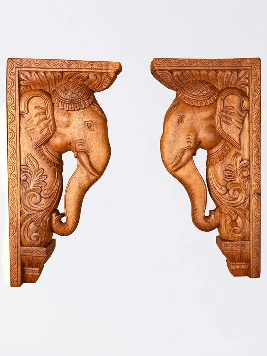 Wooden elephant brackets for interior decor